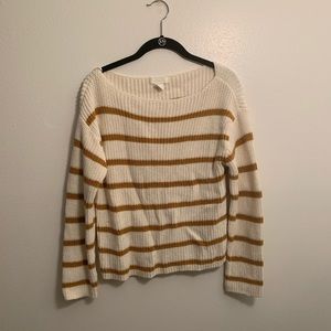 Cream and mustard striped sweater